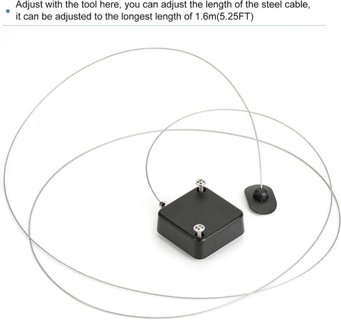 LORADAR Retractable Cable Lock with Double-Sided Adhesive, Remote Control Security Lock, Anti-Lost Rope for TV, DVD,
