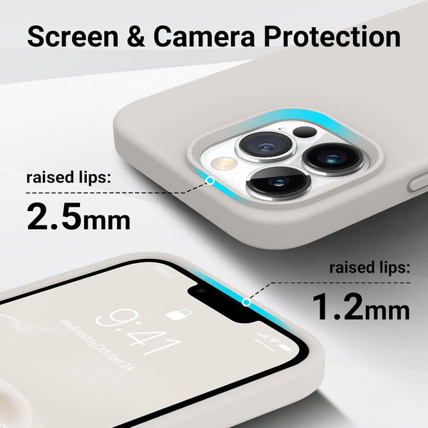 AOTESIER iPhone 13 Pro Case, Slim Liquid Silicone, Military Shockproof, Soft Microfiber Lining, Camera & Screen