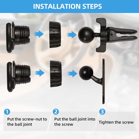 KSWNG Universal Air Vent Car Mount - 360° Rotation Clip Car Mount Phone Holder with Adjustable Switch Lock for