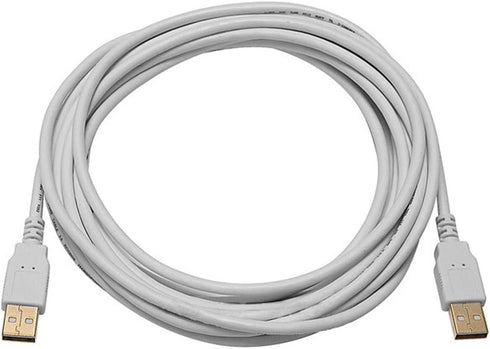 Monoprice 15ft USB 2.0 A Male to A Male Cable, Gold Plated, WHITE, for Data Transfer, Hard Drive Enclosures