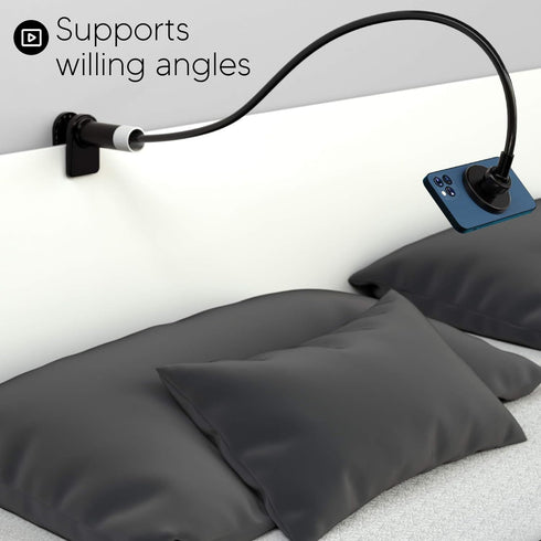 Phone Holder, Magnetic Flexible Long Arm Phone Mount for Desk, Bed, Bedside Table, Overhead Cell Phone Clip Bracket