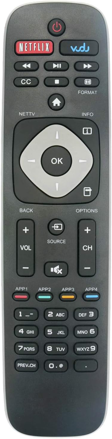 New URMT39JHG003 YKF340-001 Remote Control for Philips LCD LED TV Models, Compatible with Multiple Models