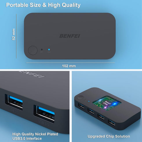 3.0 2 4 BENFEI USB Switch, USB Switch Computers Share USB for PC, Mouse, Keyboard, Printer, Scanner, USB KVM Switch