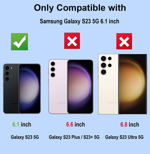 3 Pack Anti Blue Light Tempered Glass Screen Protector, 9H Hardness HD Film for Samsung Galaxy S23, Eye Protection