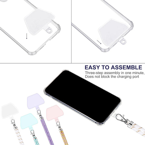 Weewooday 4 Pcs Universal Cell Phone Lanyard, Around The Neck Phone Strap Crossbody for Most Mobile (Bright Color