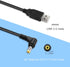 GINTOOYUN USB to DC Power Cable USB 2.0 Male to 90 Degree Angle DC5525 Male Power Extension Charge Cord for LED Strip, Bluetooth Speaker,Mini Fan and More 5V Electronics Devices(1.5m)