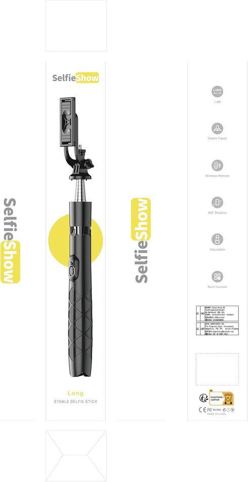 71" Phone Tripod & Selfie Stick, All in One Extendable Cell Phone Tripod with Wireless Remote, Compatible with iPhone &