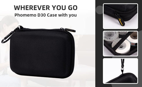 Phomemo D30 D35 Label Marker Case, Waterproof Storage Bag for JADENS D110/SUPVAN E10/Marklife P11 Label Printer