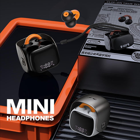 Wireless Open Ear Earbuds - Bone Conduction Headphones Bluetooth 5.3, Painless Clip on Earbuds with LED Display, HiFi