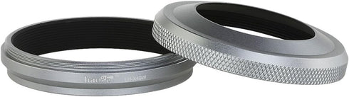 Haoge LH-X49W 2in1 All Metal Ultra-thin Lens Hood with Adapter Ring Set for Fuji X100 Series & FinePix X70 Silver