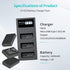 LP LP-E10 Battery Charger Pack, 3-Pack 1600mAh Replacement Battery, USB Charger for Canon EOS Rebel T7, T6, T5, T3