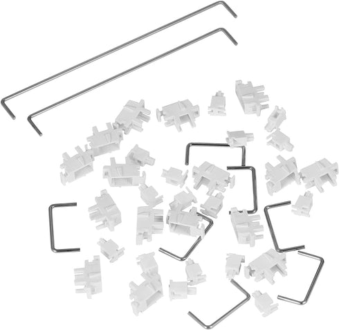 ZugGear White Plate Mount Stabilizers 2U 6.25U 7U for Cherry MX Compatible Mechanical Keyboards (DUROCK 60/87 Keyboard