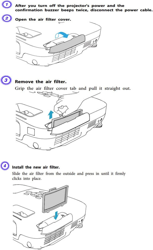 ELPAF25 V13H134A25 Projector Air Filter for Epson EB-S92, EB-W7, EB-W8, EB-W9, EB-X7, EB-X8e