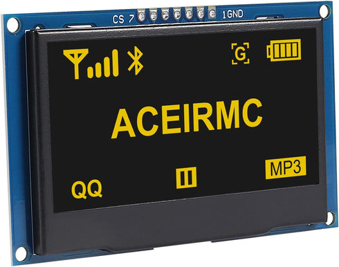 ACEIRMC 2.42 inch 128x64 OLED LCD Display Module SSD1309 7 Pin SPI/IIC I2C