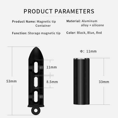 Aporia Unique Storage Holder for Magnetic Charging Tips, Compatible with Magnetic Charging Tips (Four Bullets)