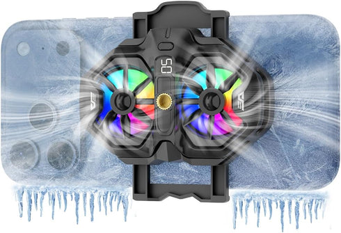 darkFlash Dual Core Phone Cooler with Clip, Cell Phone Fan with Screw, Phone Cooling Fan for Gaming and Live Streaming
