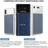 CheapSunday ID Card Holder for Back of Phone, Leather Stick-On Wallet with Stand, Waterproof Adhesive Wallet (Navy)