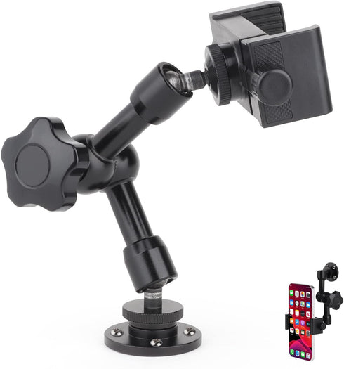 Drill Base Truck Phone Stand for 3.5~7.5 inches Smartphones, 360° Adjustable Aluminum Alloy Mount