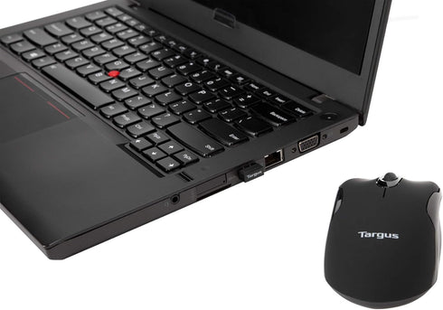 2.5-Foot (AMU75US) Targus Compact Mouse with Blue Trace Technology for Tracking and Retractable USB Cord, Black