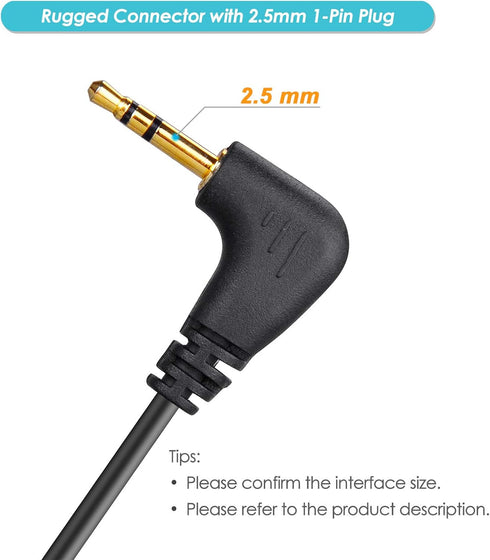 2-Pack Walkie Talkie Earpiece with Mic, 2.5mm 1-Pin G-Shape Walkie Talkie Headset with PTT, ONLY Compatible with Motorola Talkabout Two-Way Radios