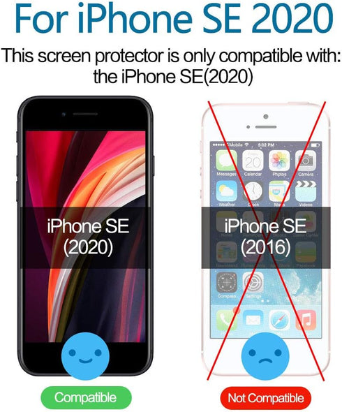 3-Pack Privacy Screen Protector for iPhone SE 2020, Anti Spy Tempered Glass Film, Touch Sensitive, Case Friendly