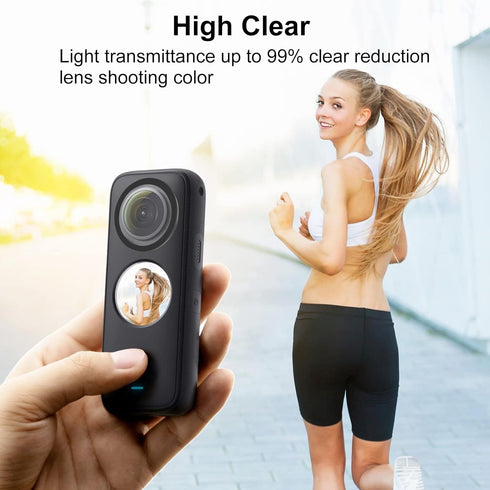 Puluz Sticky Lens Guards for Insta360 One X2, PC Protective Cover Cap for Waterproof 360 Action Camera Accessories