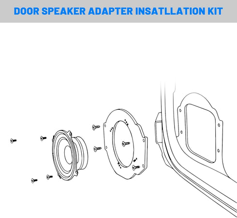 Door Speaker Adapter Bracket 6.5 with Wiring Harness Connector for VW Passat, Golf, Jetta, Beetle