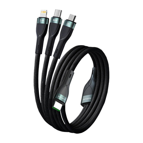 USB C to Lightning Cable - Premium 3-in-1 Multi Charging Cable, 5A Fast Charge & Data Transfer, 1.5m Nylon