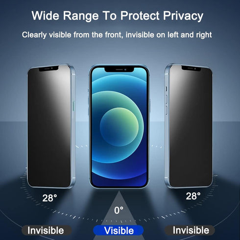 [2 Pack Compatible with iPhone 12 and 12 Pro 6.1" Matte Privacy Screen Protector, 9H Super Hardness Scratch Resistant Anti-Fingerprint Tempered Glass Film, Rounded Edge Full Coverage