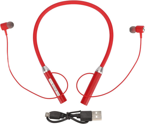 Shop BT 5.2 Neckband Earbuds: Wireless Magnetic Headphones, IPX5 Waterproof, Ergonomic Bass Sports Earphones (Red).
