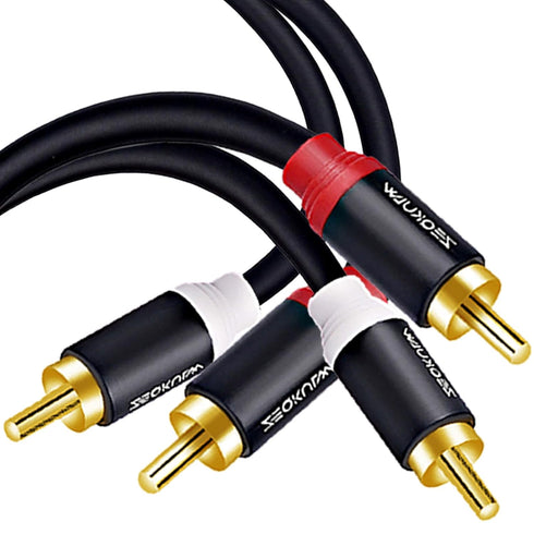 ZEQKULW 2RCA 15 2RCA 2RCA 2 15FT) Audio Video Cable ft Male to Male Stereo Audio RCA Cables Dual Shielded Gold-Plated