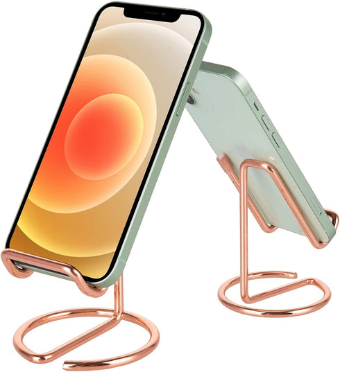 Cell Phone Stand Holder Desk Accessories, Cute Metal Rose Gold, Compatible with All Mobile Phones