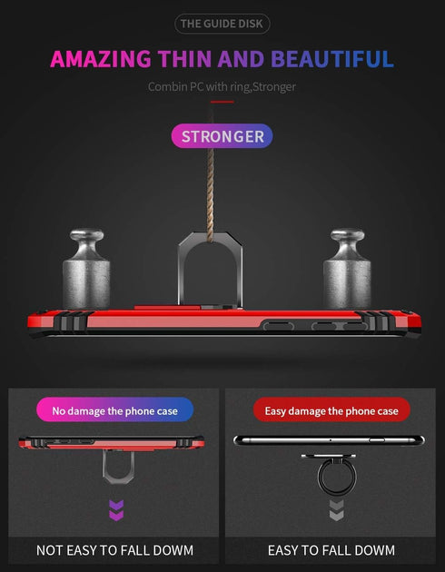 Military Grade Drop Impact Case for Samsung Galaxy S10 5G - Shockproof Armor Case with Metal Rotating Ring
