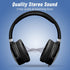 rockpapa Grade Wired Headphones with Microphone, Lightweight Foldable Stereo, 3.5mm Jack, Black