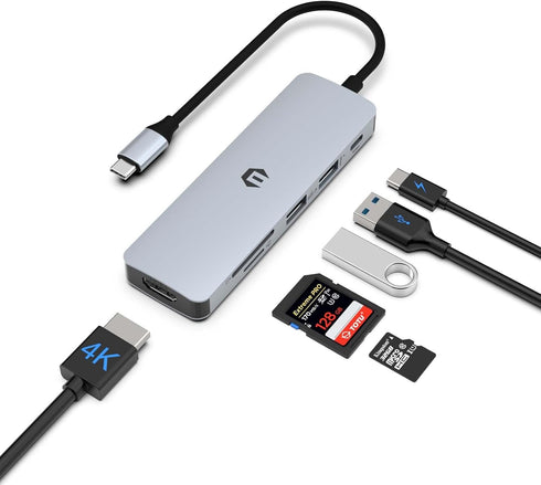 Tiergrade USB C Hub, 6 in 1 USB C Adapter, 4K Display Docking