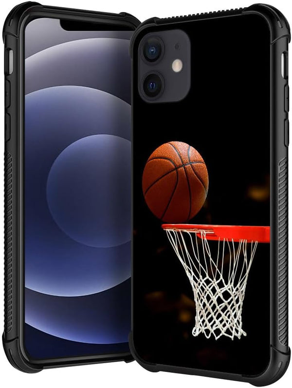 Basketball Hoop Pattern Case for iPhone 12 Mini - Anti-Scratch, Shockproof Cover for Boys & Men - 5.4 inch Compatibility