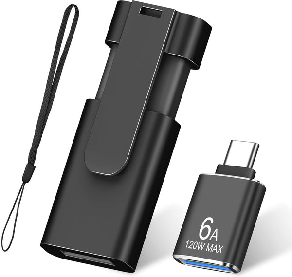 TEWENE 1-Pack Flash Drives 8GB FAT32 USB 2.0 Flash Drive (&Type-C Adapter) Thumb