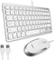 Macally USB Wired Keyboard and Mouse Combo for Mac & PC, Compact Small Keyboard for MacBook Pro/Air