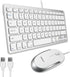 Macally USB Wired Keyboard and Mouse Combo for Mac & PC, Compact Small Keyboard for MacBook Pro/Air