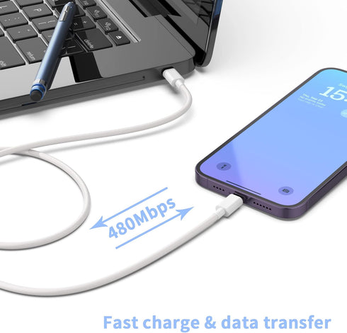 iPhone Charger, 2 Pack 20W PD USB C Wall Fast Charger Adapter with 2 Pack 6FT Type C to Lightning Cable