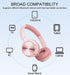 Wireless On Ear Headphones, HiFi Stereo Lightweight Adjustable, 12 Hours Listening Time, Built-in HD Microphone, FM,