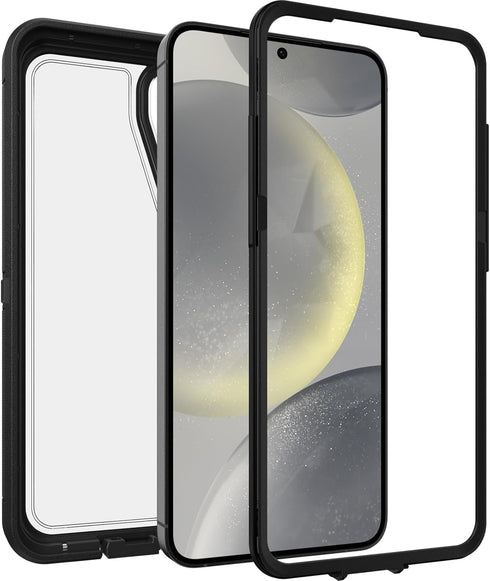 OtterBox S24+ Samsung Galaxy Defender Series XT Clear Case - Dark Side (Clear/Black), screenless, Rugged, Lanyard