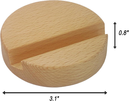 ZENIPACE Beech Wood Phone Holder, Round Shape Wood Phone Stand