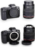Camera Body Cap & Rear Lens Cap Cover for Canon EOS R100 R10 R8 R50 R3 R5 R6 RP kit RF Mount Lens (2 Pack)