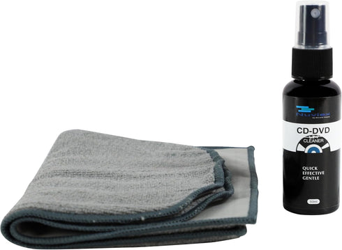 Premium CD Cleaner Cloth Kit - Compact Disc CD-DVD Cleaning Fluid and