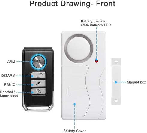 WSDCAM Door Alarm, Wireless Anti-Theft Remote Control Security Alarms