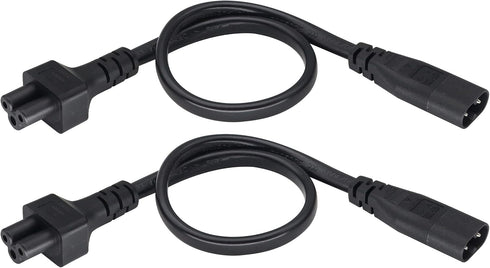 AAOTOKK (2 Pack) 320 C8 C5 Cable,7.5A 125V 8 3Pole etc(33Cm/1ft)(C5 C8) IEC to AC Adapter Figure Male to Mickey Mouse