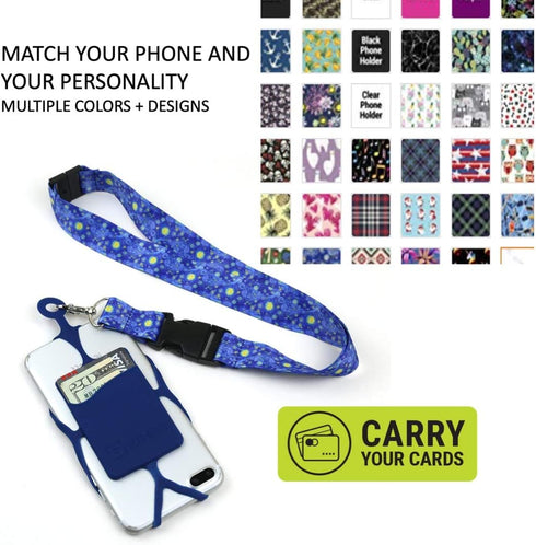 Gear Beast Cell Phone Lanyard - Mobile Phone Lanyard with Case Holder, Card Pocket, Soft Neck Strap, Black