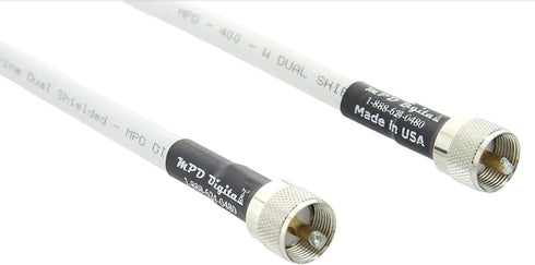 MPD Digital I MPD-400 PVC Superflex Coax Cable, 10 Feet, PL259 UHF Male Connectors, Ultra Low Loss, White