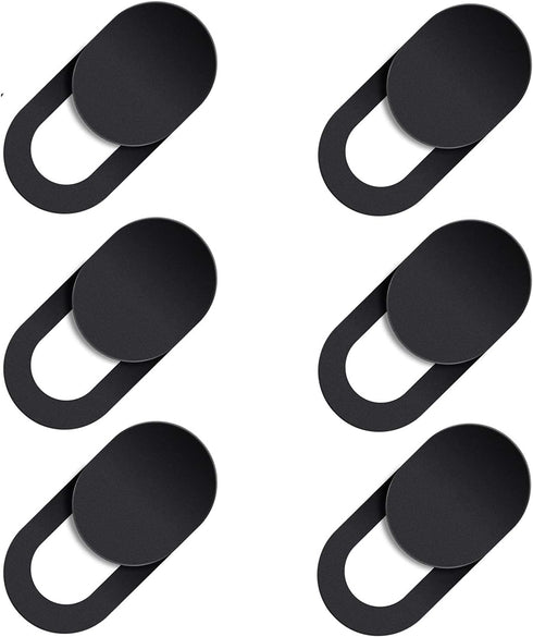 Generic 5 10, (5 Webcam Cover Sticker Slide - Camera Privacy Security Protect for Phone Laptop, Black or White, or Cell